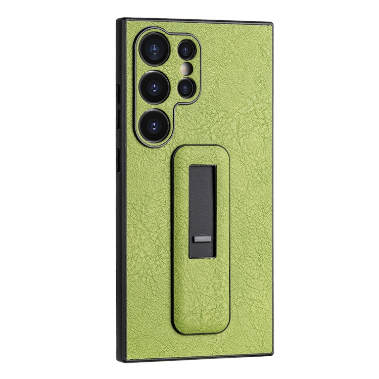 For Samsung Galaxy S24 Ultra 5G PU Leather Push-pull Bracket Shockproof Phone Case(Green) - HoMEdemic™ 