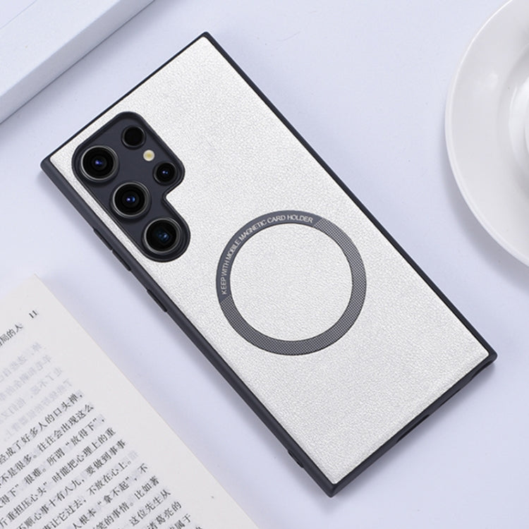 For Samsung Galaxy S24 Ultra 5G PU MagSafe Magnetic Phone Case(White) - HoMEdemic™ 