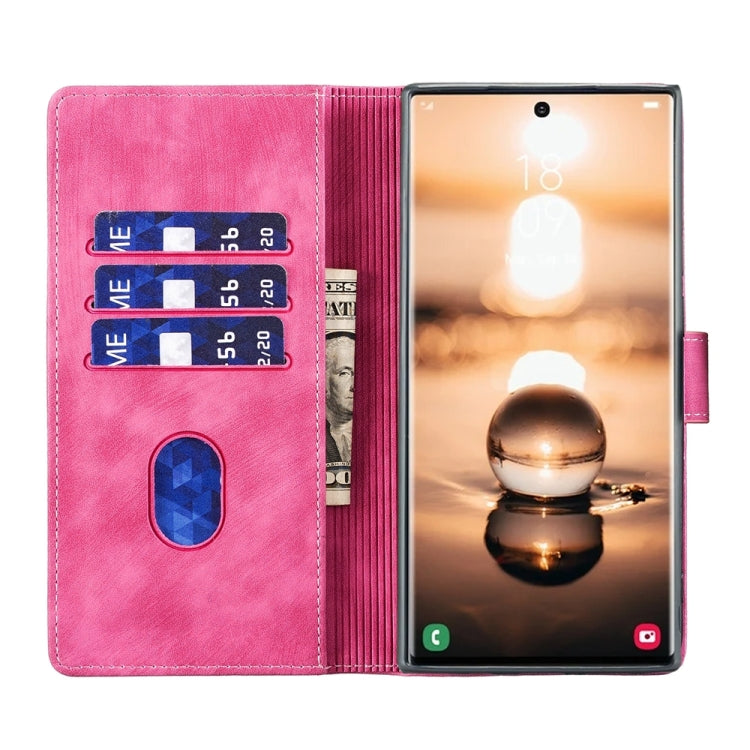 For Samsung Galaxy S24 Ultra 5G Pen Heart Cat Embossed Leather Phone Case(Pink) - HoMEdemic™ 