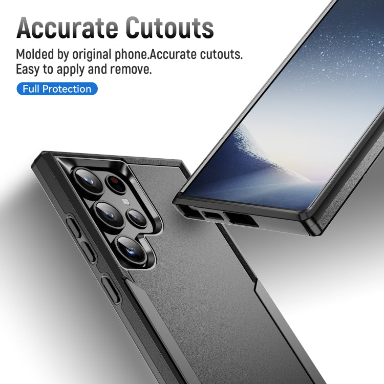 For Samsung Galaxy S24 Ultra 5G Pioneer Armor Heavy Duty PC Hybrid TPU Phone Case(Black) - HoMEdemic™ 