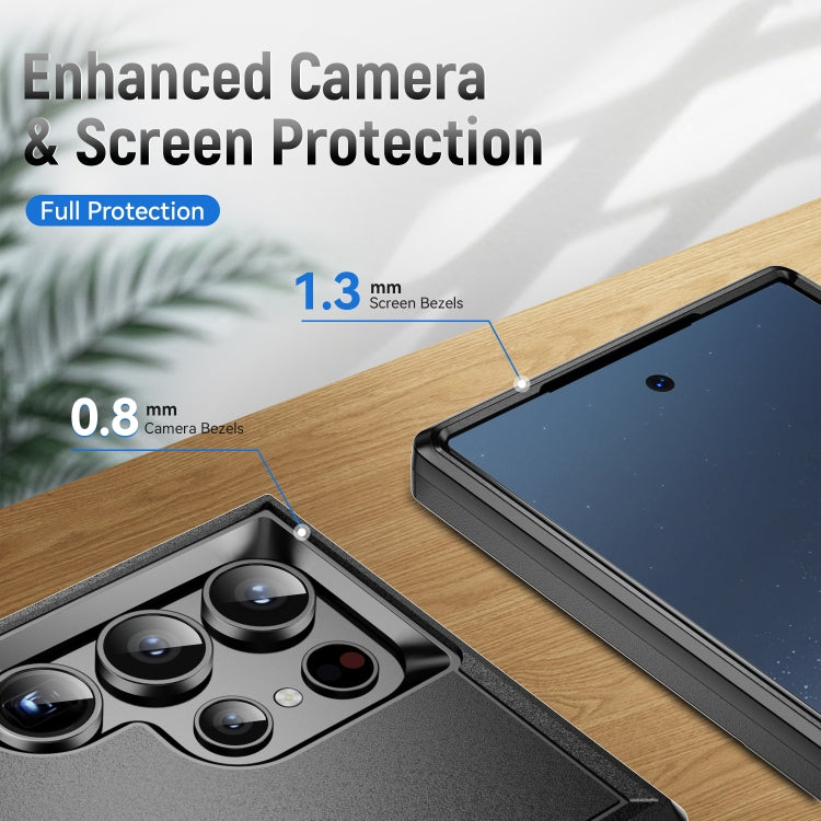 For Samsung Galaxy S24 Ultra 5G Pioneer Armor Heavy Duty PC Hybrid TPU Phone Case(Black) - HoMEdemic™ 