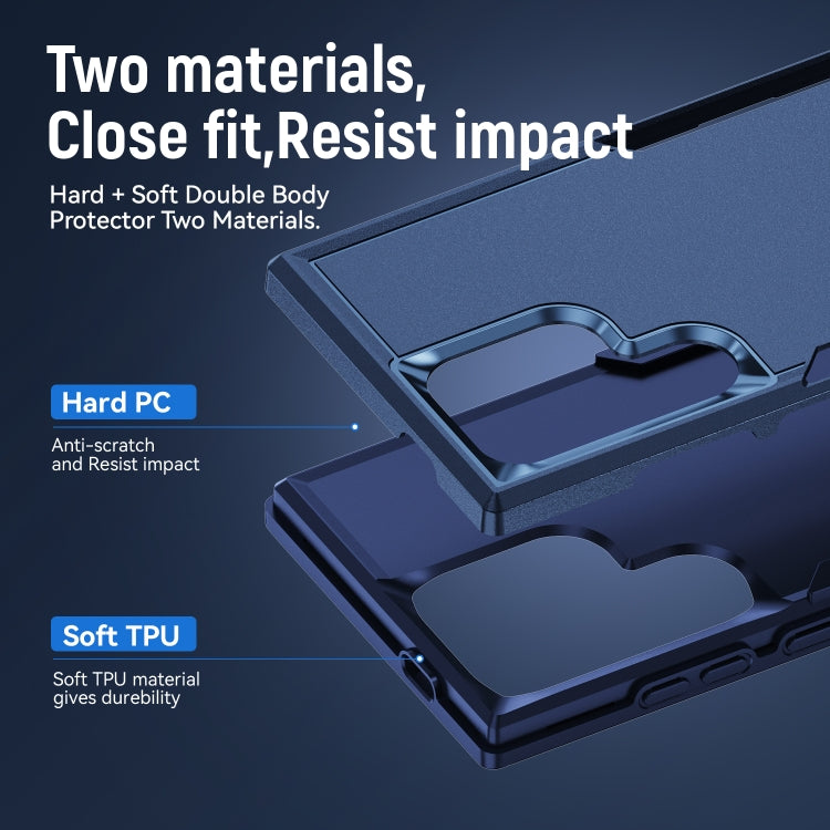 For Samsung Galaxy S24 Ultra 5G Pioneer Armor Heavy Duty PC Hybrid TPU Phone Case(Blue) - HoMEdemic™ 