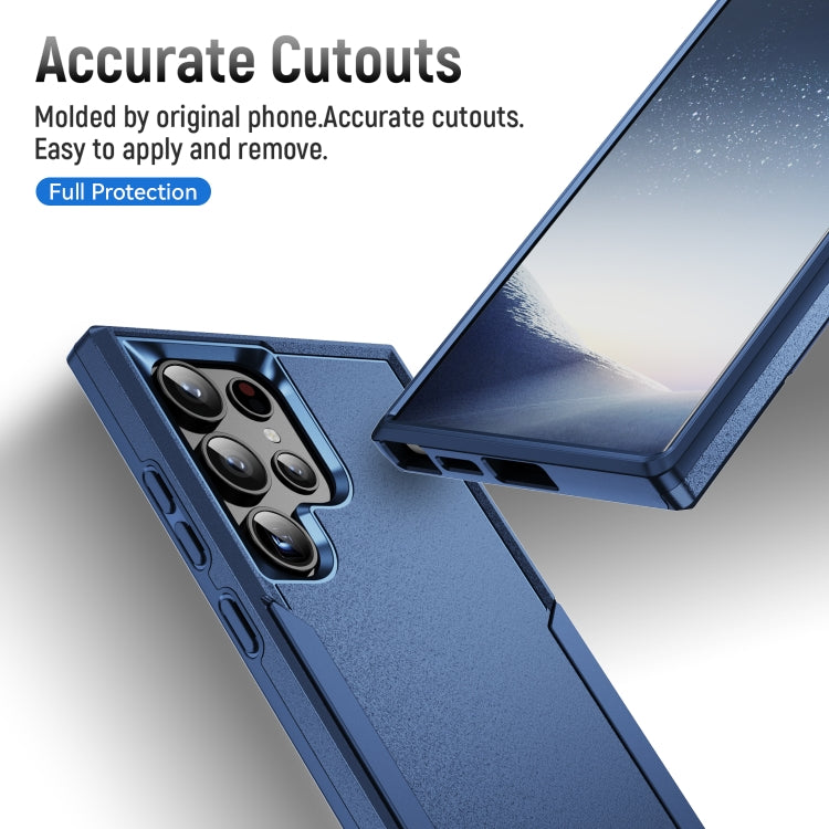 For Samsung Galaxy S24 Ultra 5G Pioneer Armor Heavy Duty PC Hybrid TPU Phone Case(Blue) - HoMEdemic™ 