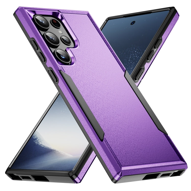 For Samsung Galaxy S24 Ultra 5G Pioneer Armor Heavy Duty PC Hybrid TPU Phone Case(Purple+Black) - HoMEdemic™ 
