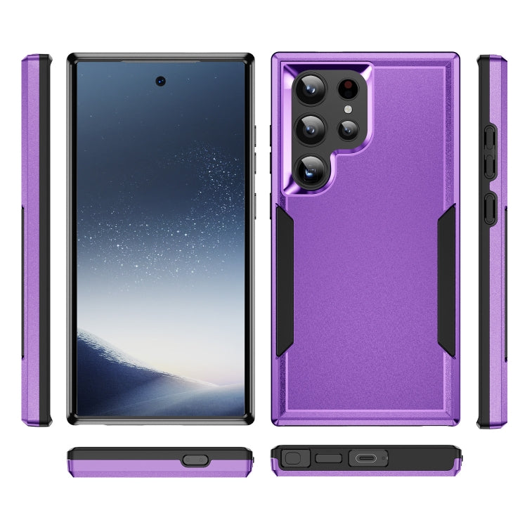 For Samsung Galaxy S24 Ultra 5G Pioneer Armor Heavy Duty PC Hybrid TPU Phone Case(Purple+Black) - HoMEdemic™ 