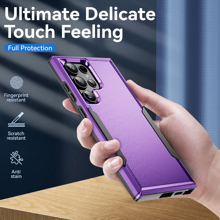 For Samsung Galaxy S24 Ultra 5G Pioneer Armor Heavy Duty PC Hybrid TPU Phone Case(Purple+Black) - HoMEdemic™ 