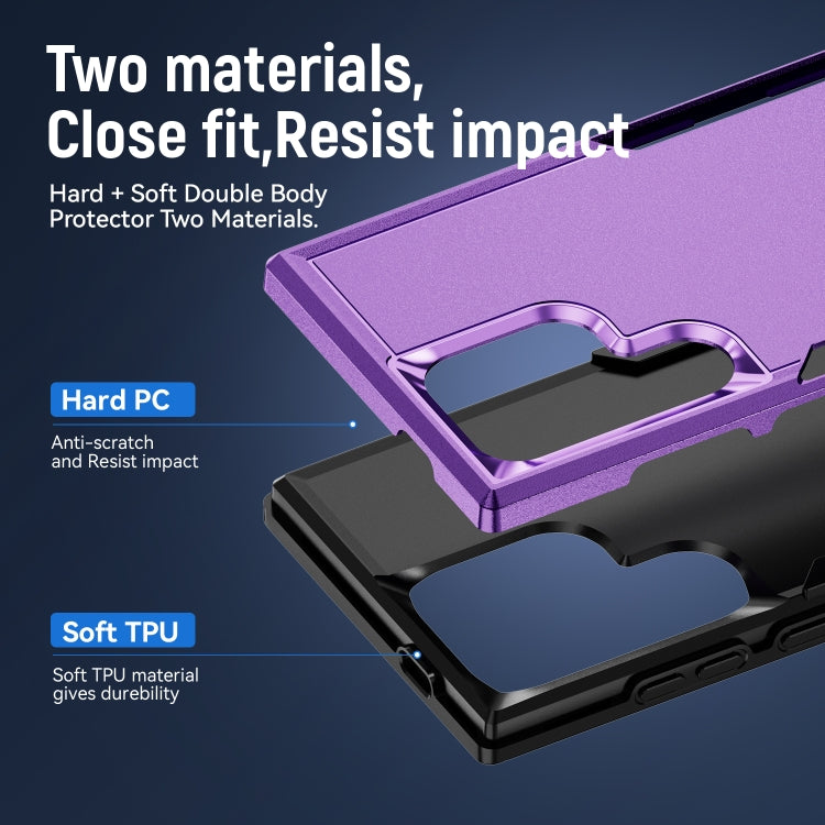 For Samsung Galaxy S24 Ultra 5G Pioneer Armor Heavy Duty PC Hybrid TPU Phone Case(Purple+Black) - HoMEdemic™ 