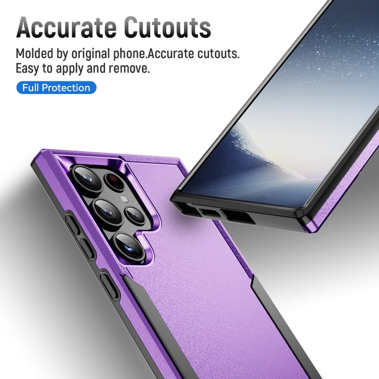 For Samsung Galaxy S24 Ultra 5G Pioneer Armor Heavy Duty PC Hybrid TPU Phone Case(Purple+Black) - HoMEdemic™ 