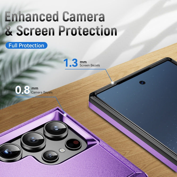 For Samsung Galaxy S24 Ultra 5G Pioneer Armor Heavy Duty PC Hybrid TPU Phone Case(Purple+Black) - HoMEdemic™ 