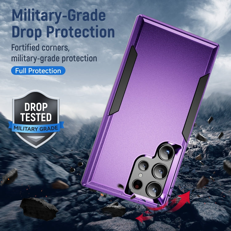 For Samsung Galaxy S24 Ultra 5G Pioneer Armor Heavy Duty PC Hybrid TPU Phone Case(Purple+Black) - HoMEdemic™ 