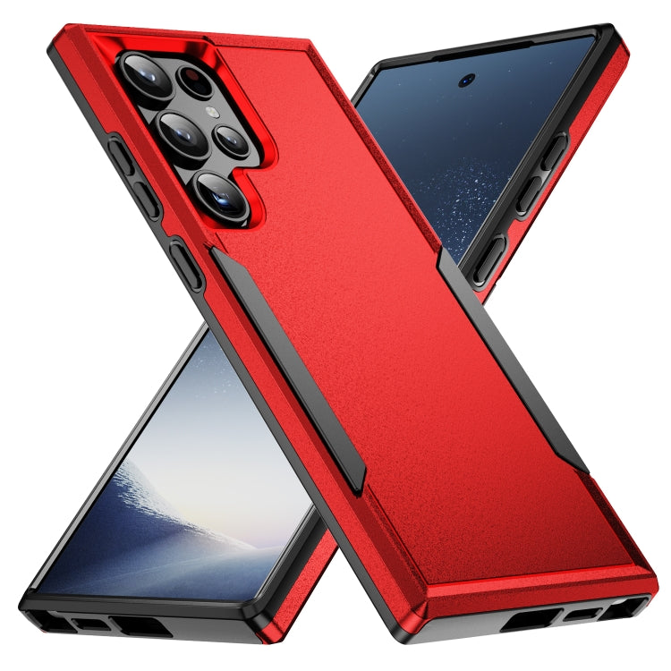 For Samsung Galaxy S24 Ultra 5G Pioneer Armor Heavy Duty PC Hybrid TPU Phone Case(Red+Black) - HoMEdemic™ 