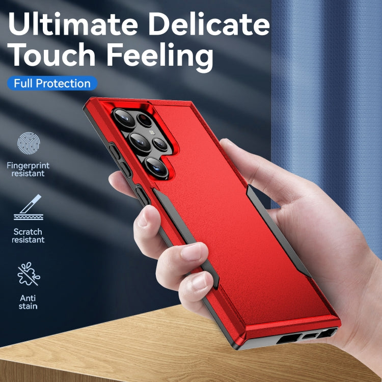 For Samsung Galaxy S24 Ultra 5G Pioneer Armor Heavy Duty PC Hybrid TPU Phone Case(Red+Black) - HoMEdemic™ 