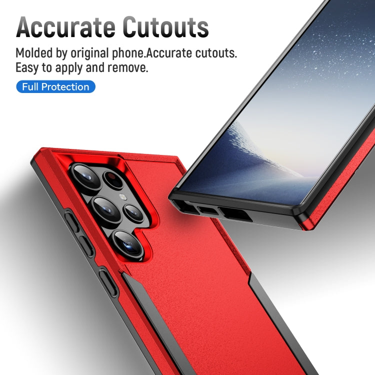 For Samsung Galaxy S24 Ultra 5G Pioneer Armor Heavy Duty PC Hybrid TPU Phone Case(Red+Black) - HoMEdemic™ 