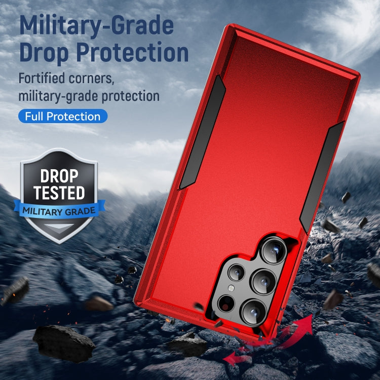 For Samsung Galaxy S24 Ultra 5G Pioneer Armor Heavy Duty PC Hybrid TPU Phone Case(Red+Black) - HoMEdemic™ 