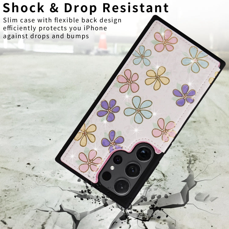 For Samsung Galaxy S24 Ultra 5G Printed Double Buckle RFID Anti-theft Phone Case(Blossoming Flowers) - HoMEdemic™ 