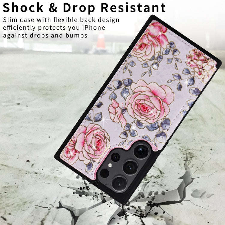 For Samsung Galaxy S24 Ultra 5G Printed Double Buckle RFID Anti-theft Phone Case(Pastoral Rose) - HoMEdemic™ 