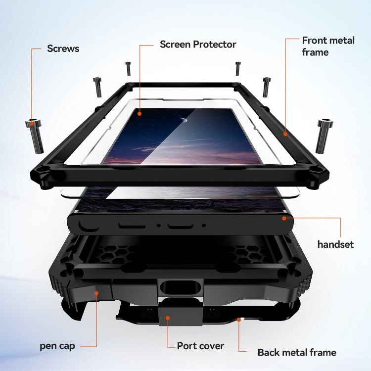 For Samsung Galaxy S24 Ultra 5G R-JUST Life Waterproof Dustproof Shockproof Holder Phone Case(Black) - HoMEdemic™ 