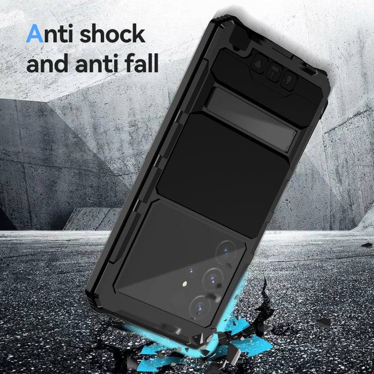 For Samsung Galaxy S24 Ultra 5G R-JUST Life Waterproof Dustproof Shockproof Holder Phone Case(Black) - HoMEdemic™ 