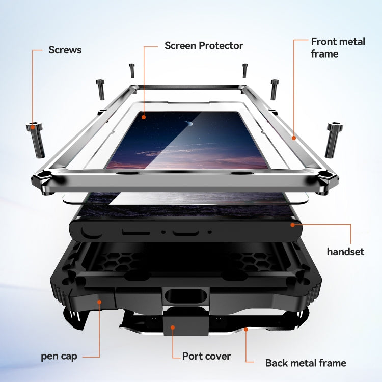 For Samsung Galaxy S24 Ultra 5G R-JUST Life Waterproof Dustproof Shockproof Holder Phone Case(Silver) - HoMEdemic™ 