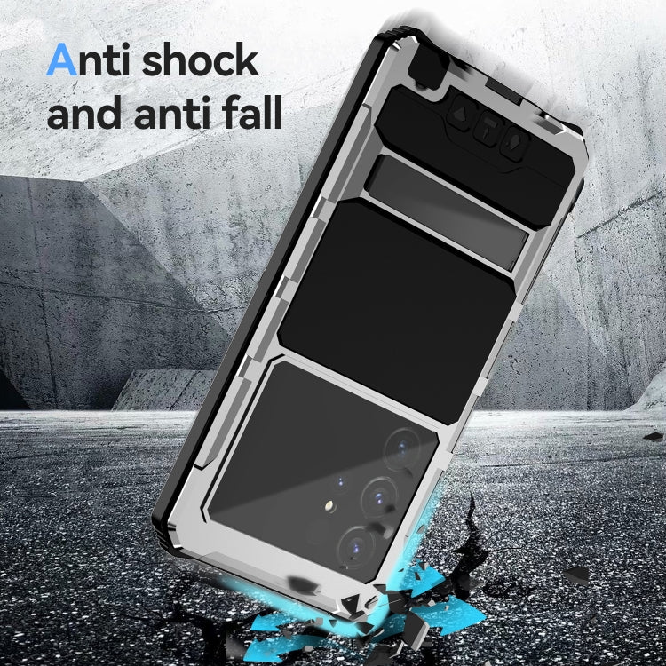 For Samsung Galaxy S24 Ultra 5G R-JUST Life Waterproof Dustproof Shockproof Holder Phone Case(Silver) - HoMEdemic™ 