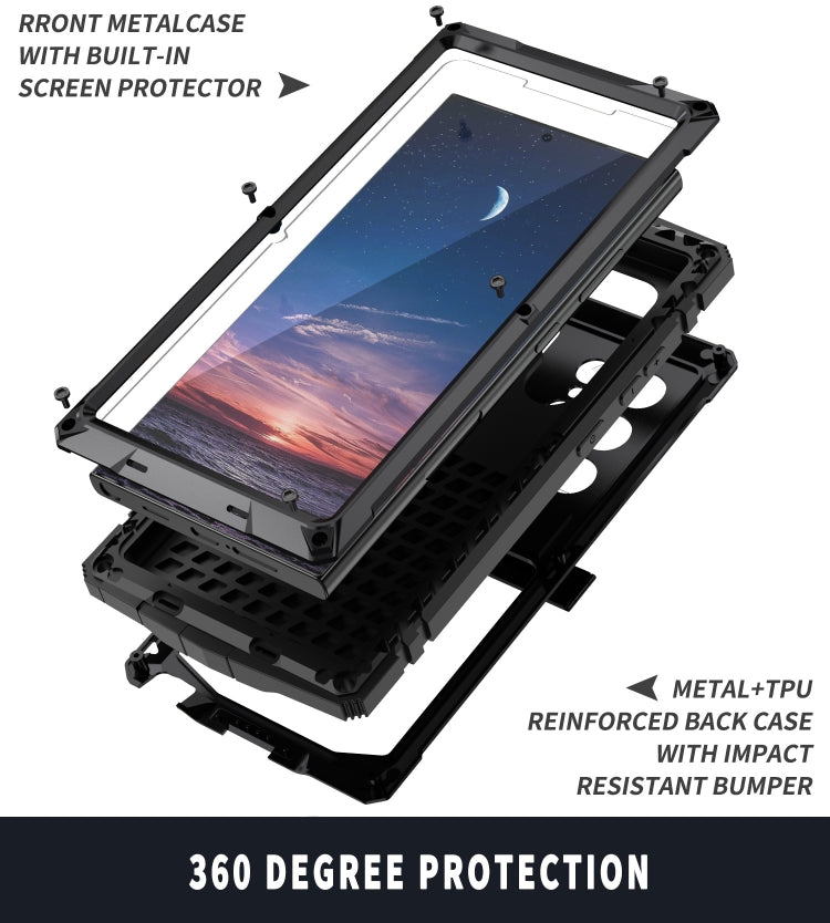For Samsung Galaxy S24 Ultra 5G R-JUST Life Waterproof Dustproof Shockproof Phone Case(Black) - HoMEdemic™ 