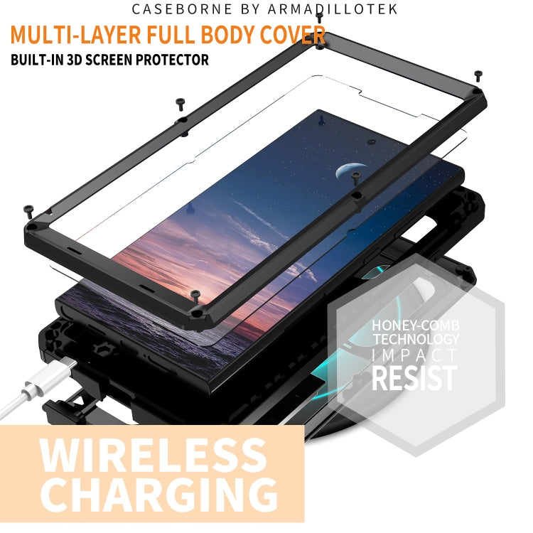 For Samsung Galaxy S24 Ultra 5G R-JUST Sliding Camera Life Waterproof Holder Phone Case(Black) - HoMEdemic™ 