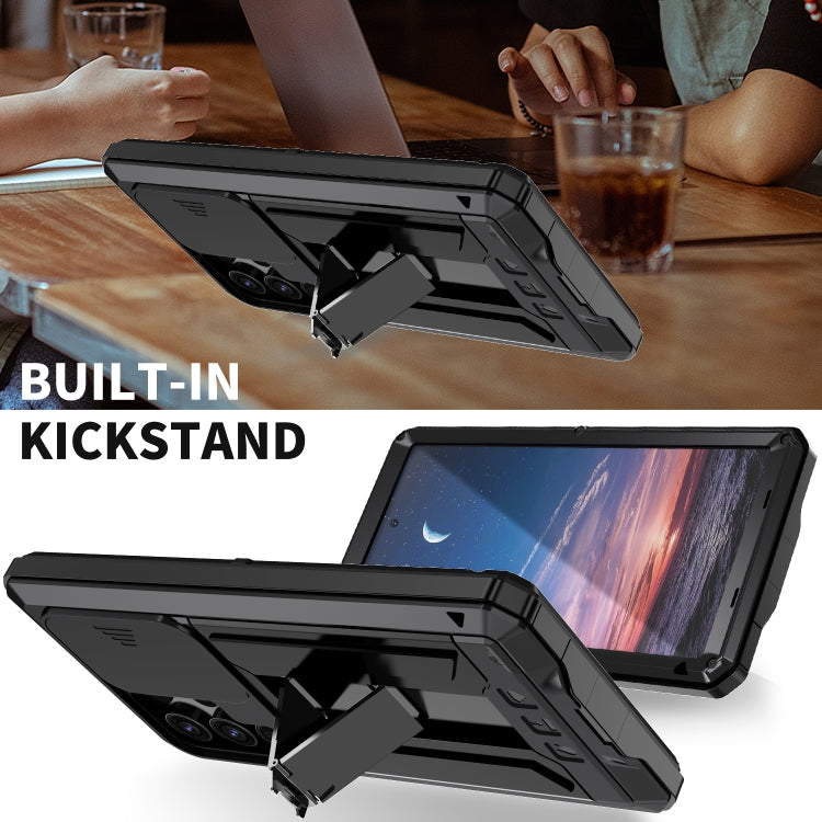 For Samsung Galaxy S24 Ultra 5G R-JUST Sliding Camera Life Waterproof Holder Phone Case(Black) - HoMEdemic™ 