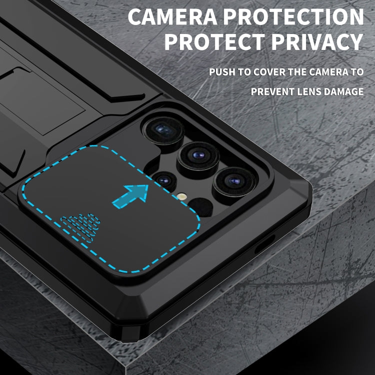 For Samsung Galaxy S24 Ultra 5G R-JUST Sliding Camera Life Waterproof Holder Phone Case(Black) - HoMEdemic™ 