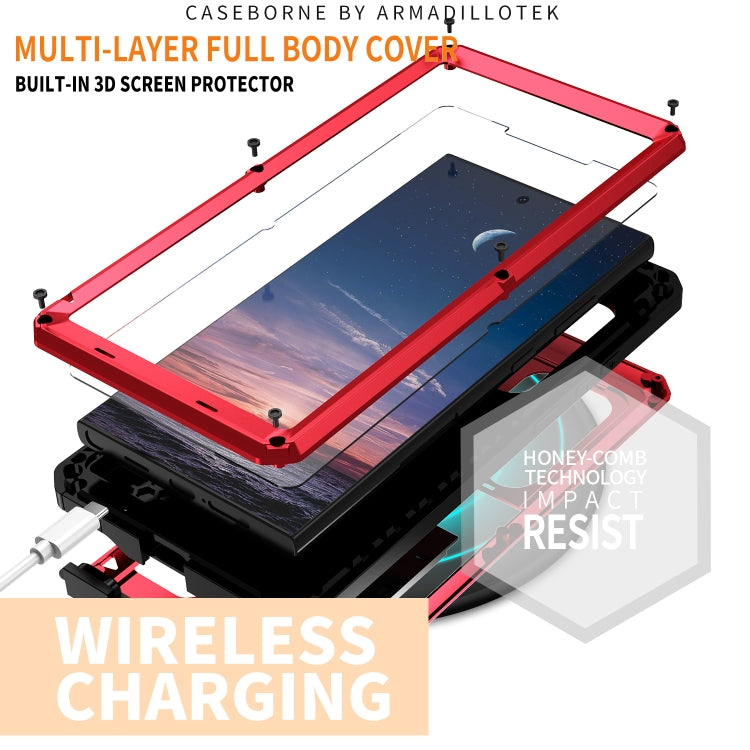 For Samsung Galaxy S24 Ultra 5G R-JUST Sliding Camera Life Waterproof Holder Phone Case(Red) - HoMEdemic™ 