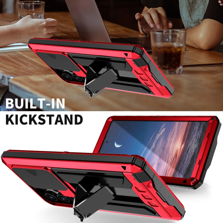 For Samsung Galaxy S24 Ultra 5G R-JUST Sliding Camera Life Waterproof Holder Phone Case(Red) - HoMEdemic™ 