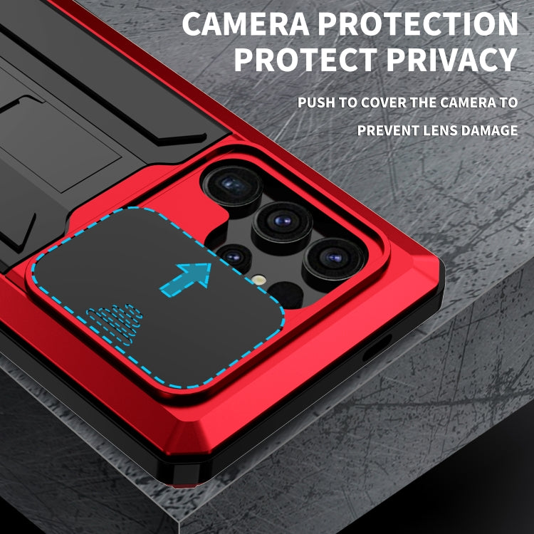 For Samsung Galaxy S24 Ultra 5G R-JUST Sliding Camera Life Waterproof Holder Phone Case(Red) - HoMEdemic™ 