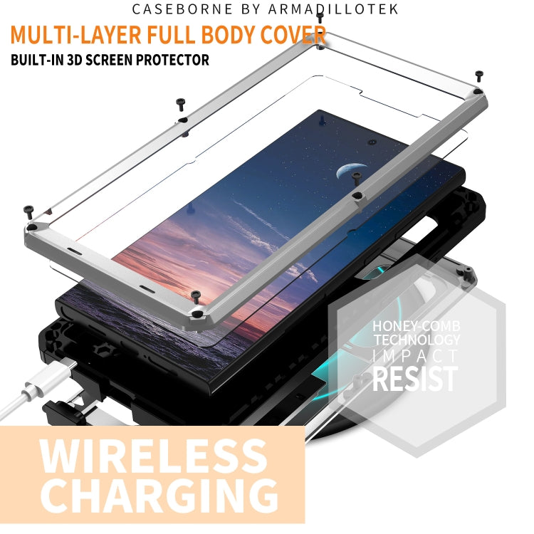 For Samsung Galaxy S24 Ultra 5G R-JUST Sliding Camera Life Waterproof Holder Phone Case(Silver) - HoMEdemic™ 