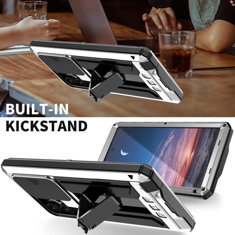 For Samsung Galaxy S24 Ultra 5G R-JUST Sliding Camera Life Waterproof Holder Phone Case(Silver) - HoMEdemic™ 