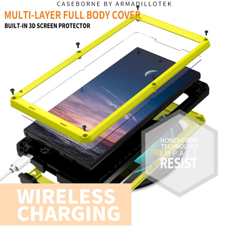 For Samsung Galaxy S24 Ultra 5G R-JUST Sliding Camera Life Waterproof Holder Phone Case(Yellow) - HoMEdemic™ 