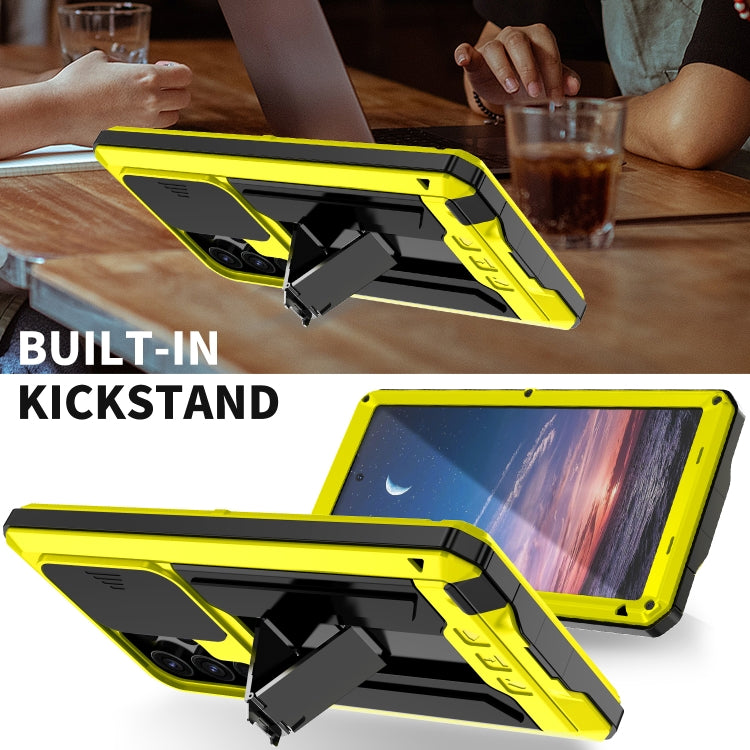For Samsung Galaxy S24 Ultra 5G R-JUST Sliding Camera Life Waterproof Holder Phone Case(Yellow) - HoMEdemic™ 