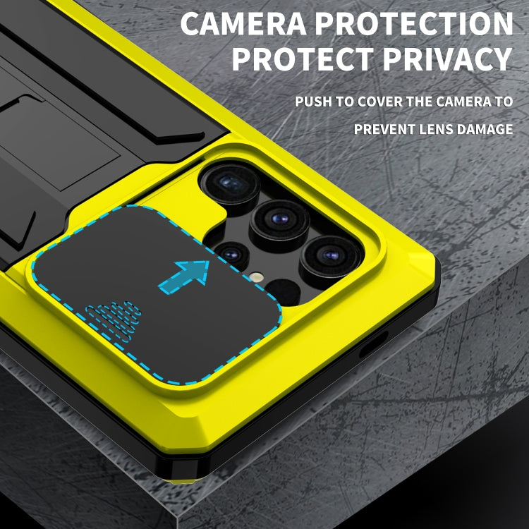 For Samsung Galaxy S24 Ultra 5G R-JUST Sliding Camera Life Waterproof Holder Phone Case(Yellow) - HoMEdemic™ 