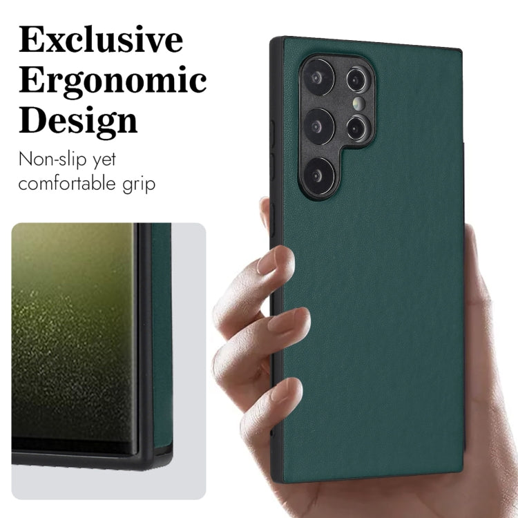 For Samsung Galaxy S24 Ultra 5G R20 Leather Pattern Phone Single Case(Green) - HoMEdemic™ 
