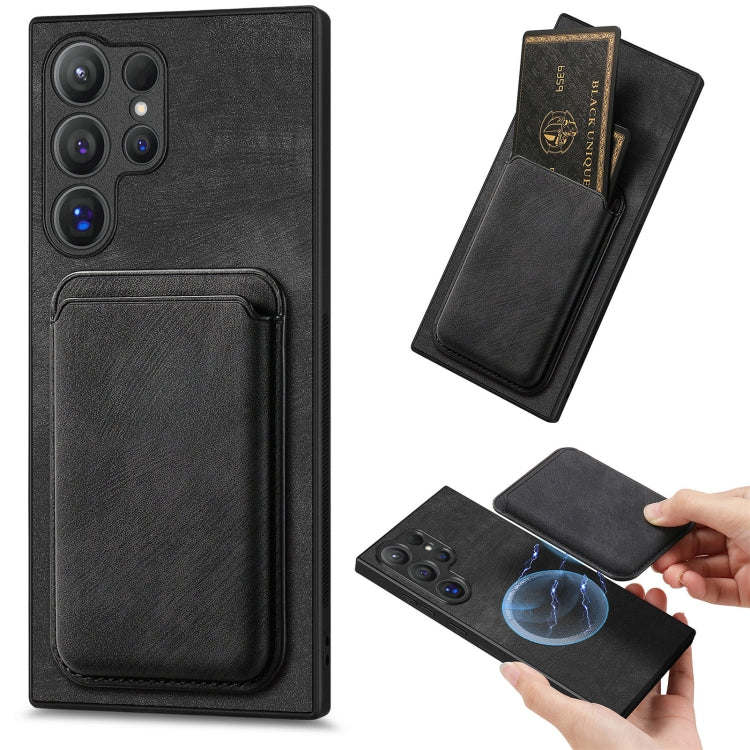 For Samsung Galaxy S24 Ultra 5G Retro Leather Card Bag Magnetic Phone Case(Black) - HoMEdemic™ 