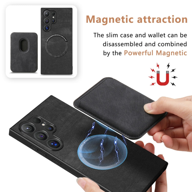 For Samsung Galaxy S24 Ultra 5G Retro Leather Card Bag Magnetic Phone Case(Black) - HoMEdemic™ 