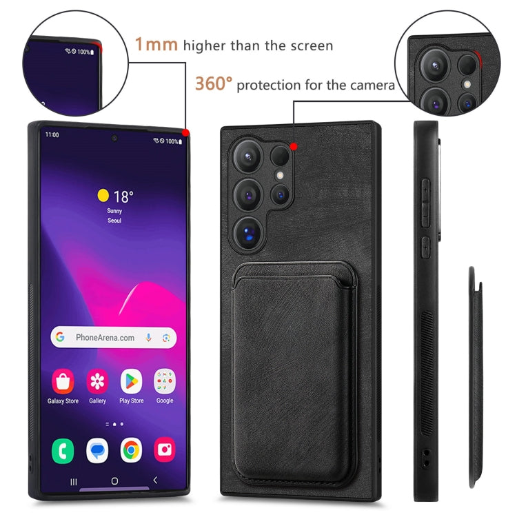 For Samsung Galaxy S24 Ultra 5G Retro Leather Card Bag Magnetic Phone Case(Black) - HoMEdemic™ 