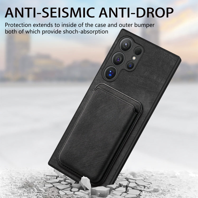 For Samsung Galaxy S24 Ultra 5G Retro Leather Card Bag Magnetic Phone Case(Black) - HoMEdemic™ 