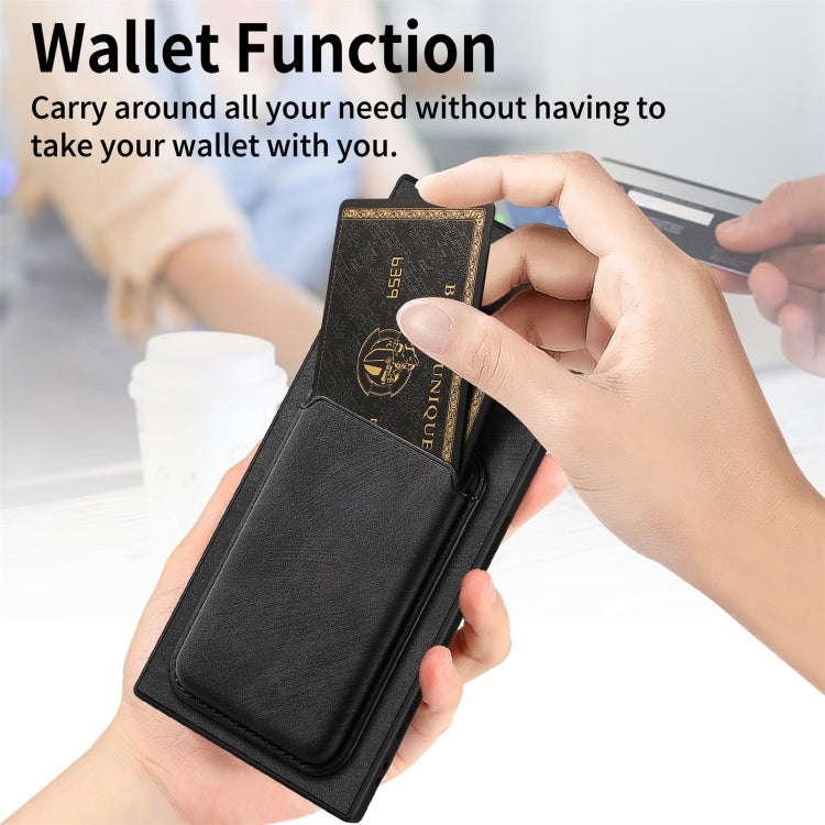 For Samsung Galaxy S24 Ultra 5G Retro Leather Card Bag Magnetic Phone Case(Black) - HoMEdemic™ 