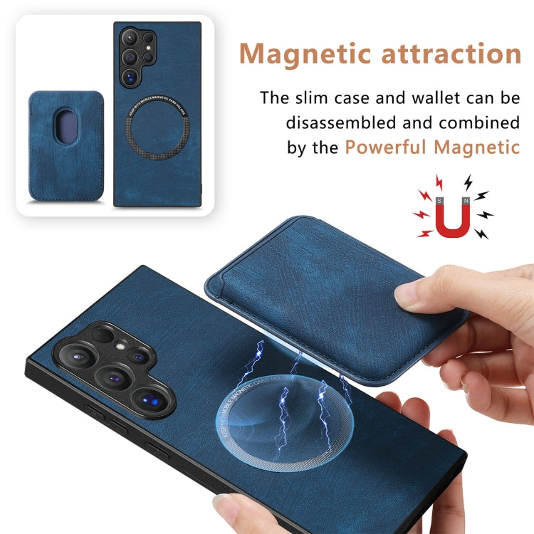 For Samsung Galaxy S24 Ultra 5G Retro Leather Card Bag Magnetic Phone Case(Blue) - HoMEdemic™ 