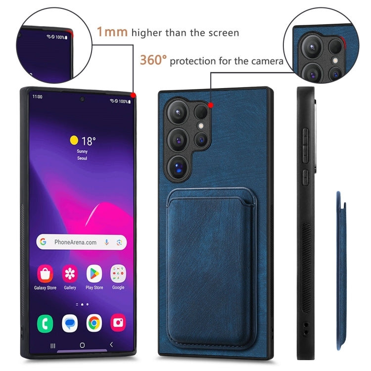 For Samsung Galaxy S24 Ultra 5G Retro Leather Card Bag Magnetic Phone Case(Blue) - HoMEdemic™ 