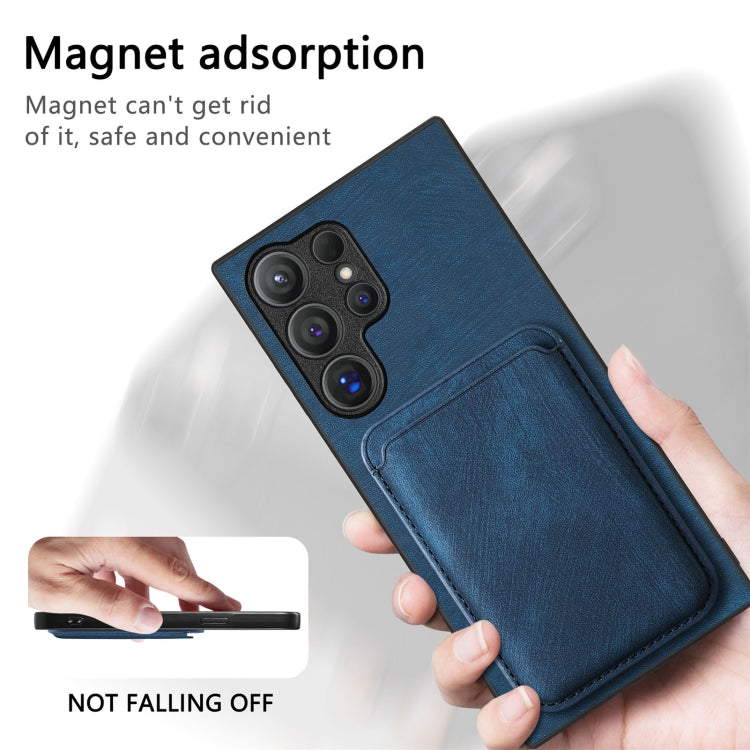 For Samsung Galaxy S24 Ultra 5G Retro Leather Card Bag Magnetic Phone Case(Blue) - HoMEdemic™ 