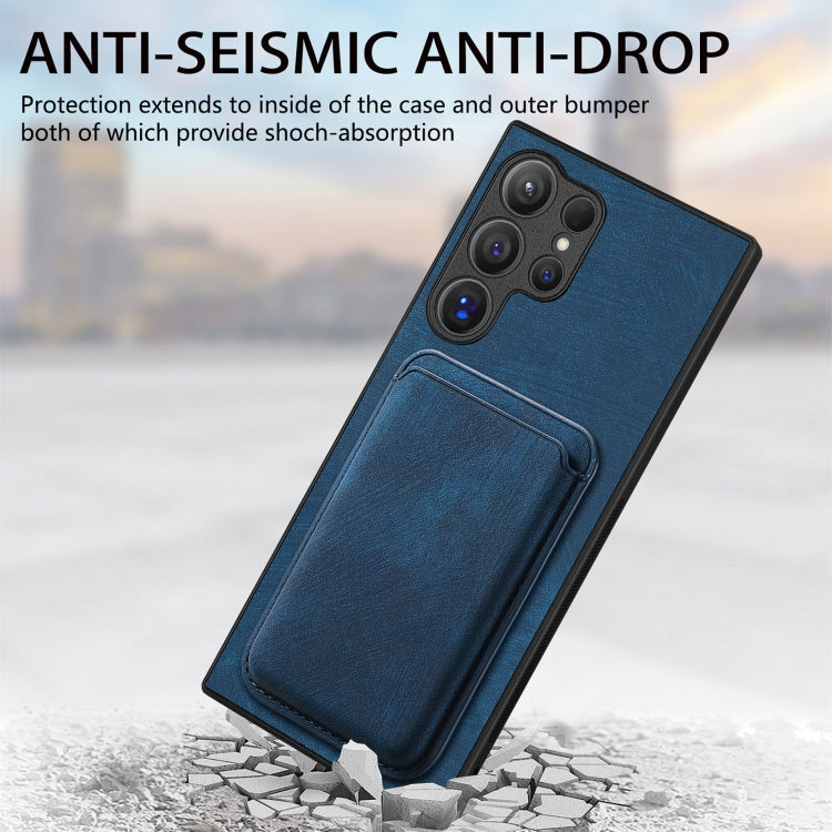 For Samsung Galaxy S24 Ultra 5G Retro Leather Card Bag Magnetic Phone Case(Blue) - HoMEdemic™ 