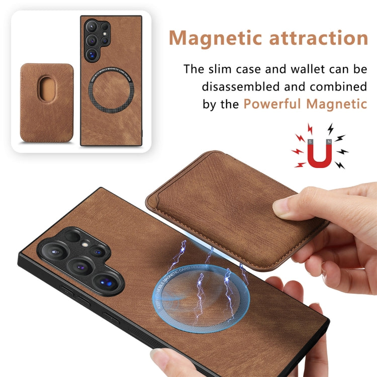 For Samsung Galaxy S24 Ultra 5G Retro Leather Card Bag Magnetic Phone Case(Brown) - HoMEdemic™ 