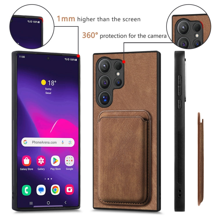 For Samsung Galaxy S24 Ultra 5G Retro Leather Card Bag Magnetic Phone Case(Brown) - HoMEdemic™ 