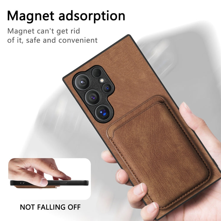 For Samsung Galaxy S24 Ultra 5G Retro Leather Card Bag Magnetic Phone Case(Brown) - HoMEdemic™ 