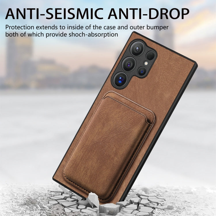 For Samsung Galaxy S24 Ultra 5G Retro Leather Card Bag Magnetic Phone Case(Brown) - HoMEdemic™ 